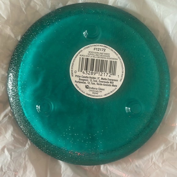 Glass Pillar Candle Holder 5” Matte Evergreen - Picture 4 of 8